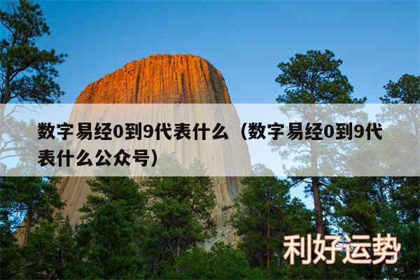 数字易经0到9代表什么以及数字易经0到9代表什么公众号