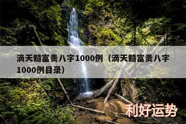 滴天髓富贵八字1000例以及滴天髓富贵八字1000例目录