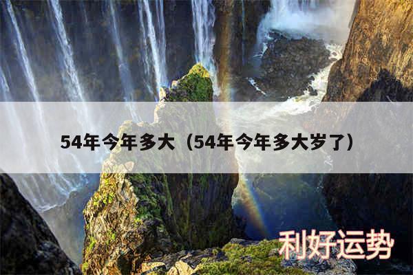 54年今年多大以及54年今年多大岁了