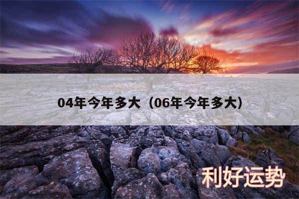 04年今年多大以及06年今年多大