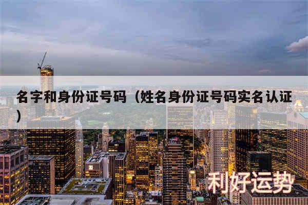 名字和身份证号码以及姓名身份证号码实名认证