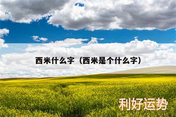 西米什么字以及西米是个什么字