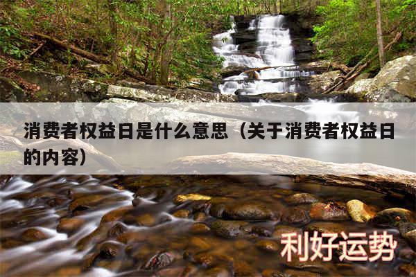 消费者权益日是什么意思以及关于消费者权益日的内容