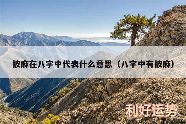 披麻在八字中代表什么意思以及八字中有披麻