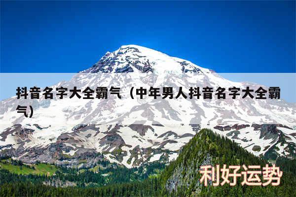 抖音名字大全霸气以及中年男人抖音名字大全霸气