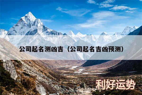 公司起名测凶吉以及公司起名吉凶预测