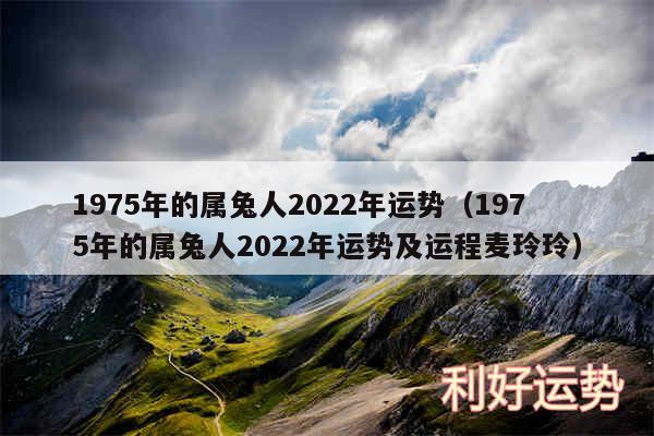 1975年的属兔人2024年运势以及1975年的属兔人2024年运势及运程麦玲玲