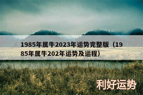 1985年属牛2024年运势完整版以及1985年属牛202年运势及运程