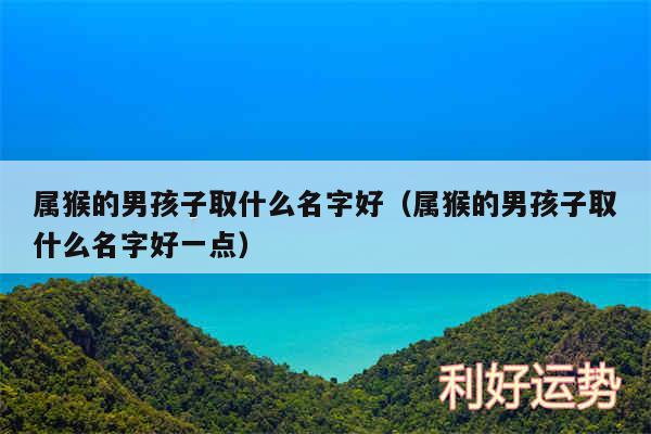 属猴的男孩子取什么名字好以及属猴的男孩子取什么名字好一点