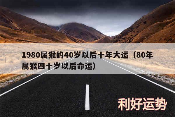 1980属猴的40岁以后十年大运以及80年属猴四十岁以后命运