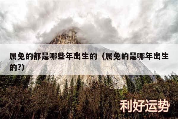 属兔的都是哪些年出生的以及属兔的是哪年出生的?