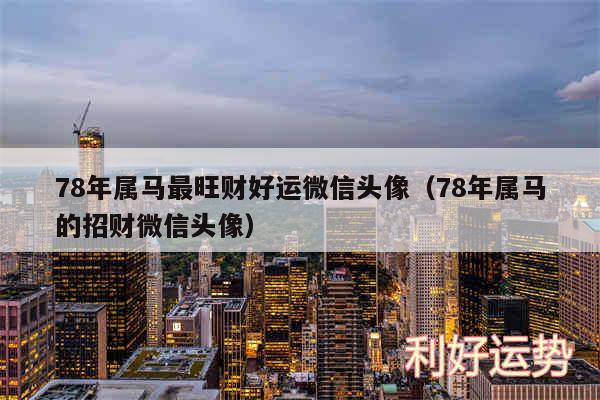 78年属马最旺财好运微信头像以及78年属马的招财微信头像