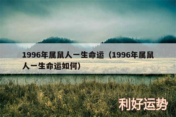 1996年属鼠人一生命运以及1996年属鼠人一生命运如何