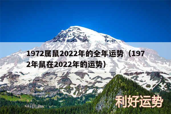 1972属鼠2024年的全年运势以及1972年鼠在2024年的运势