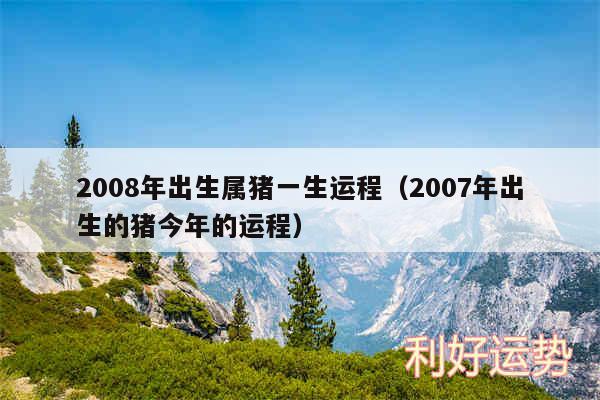 2008年出生属猪一生运程以及2007年出生的猪今年的运程