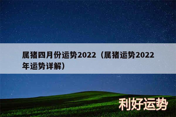 属猪四月份运势2024以及属猪运势2024年运势详解