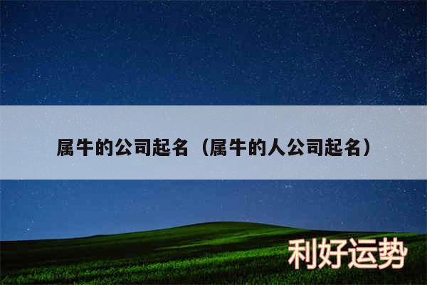 属牛的公司起名以及属牛的人公司起名