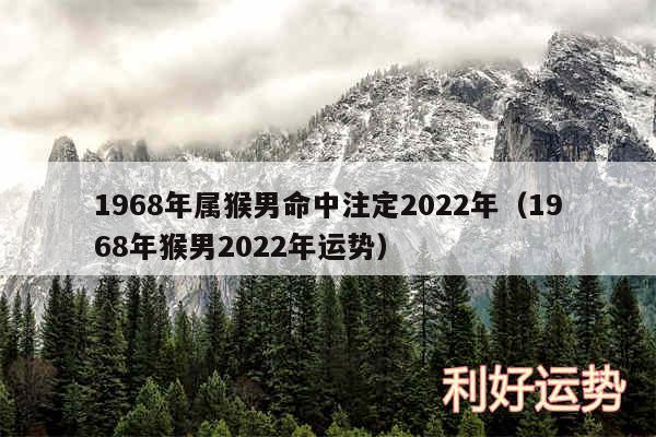 1968年属猴男命中注定2024年以及1968年猴男2024年运势