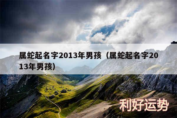 属蛇起名字2013年男孩以及属蛇起名字2013年男孩