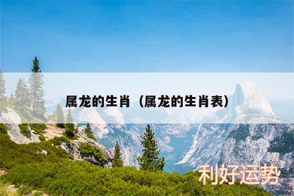 属龙的生肖以及属龙的生肖表