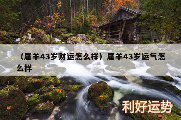 以及属羊43岁财运怎么样属羊43岁运气怎么样