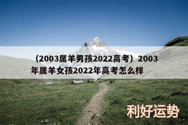 以及2003属羊男孩2024高考2003年属羊女孩2024年高考怎么样