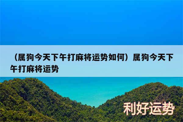 以及属狗今天下午打麻将运势如何属狗今天下午打麻将运势