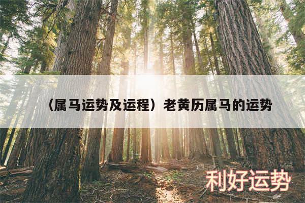 以及属马运势及运程老黄历属马的运势