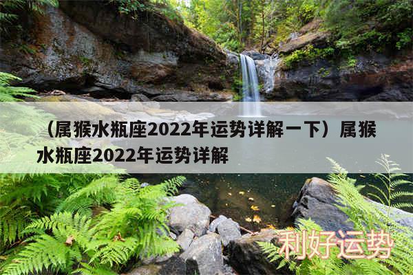 以及属猴水瓶座2024年运势详解一下属猴水瓶座2024年运势详解