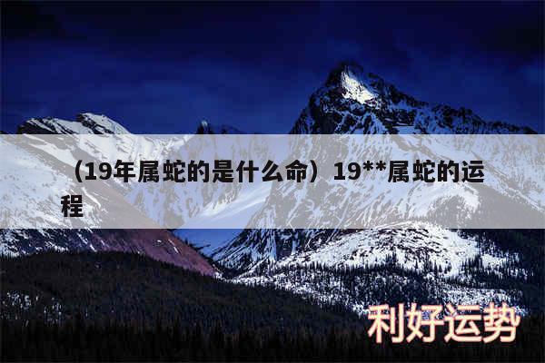 以及19年属蛇的是什么命19**属蛇的运程