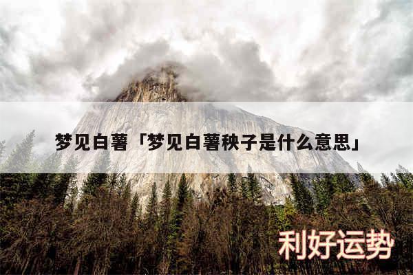 梦见白薯及梦见白薯秧子是什么意思