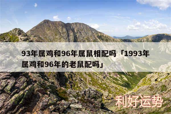 93年属鸡和96年属鼠相配吗及1993年属鸡和96年的老鼠配吗