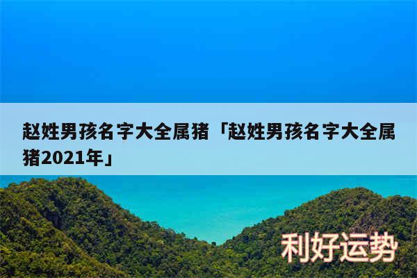 赵姓男孩名字大全属猪及赵姓男孩名字大全属猪2024年