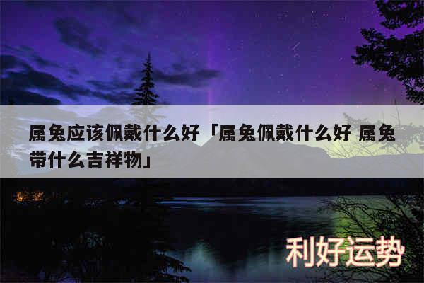 属兔应该佩戴什么好及属兔佩戴什么好 属兔带什么吉祥物