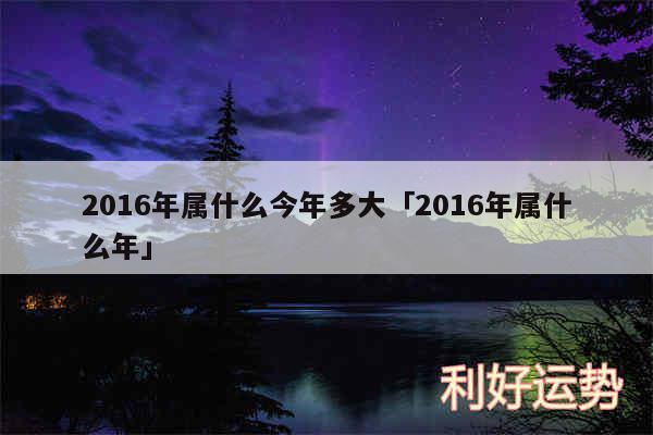 2016年属什么今年多大及2016年属什么年