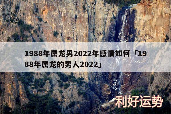 1988年属龙男2024年感情如何及1988年属龙的男人2024