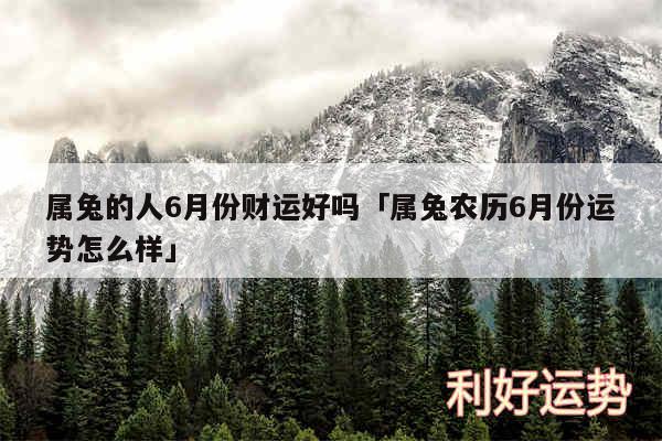 属兔的人6月份财运好吗及属兔农历6月份运势怎么样