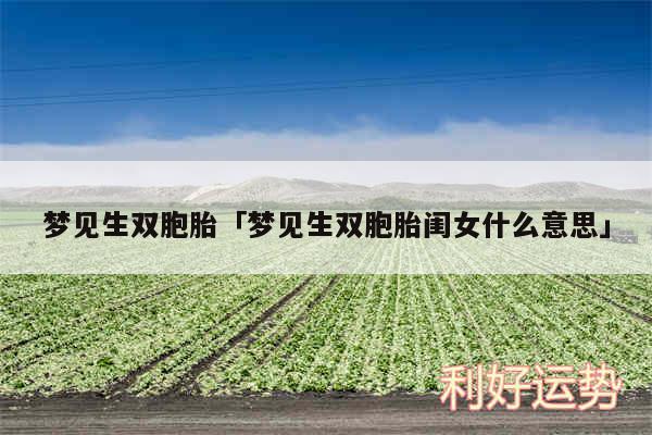 梦见生双胞胎及梦见生双胞胎闺女什么意思