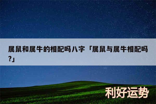 属鼠和属牛的相配吗八字及属鼠与属牛相配吗?