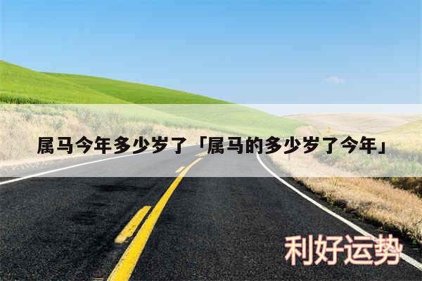 属马今年多少岁了及属马的多少岁了今年