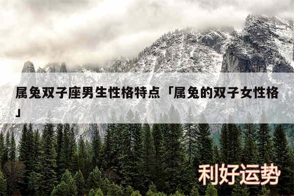 属兔双子座男生性格特点及属兔的双子女性格
