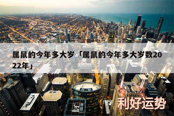 属鼠的今年多大岁及属鼠的今年多大岁数2024年