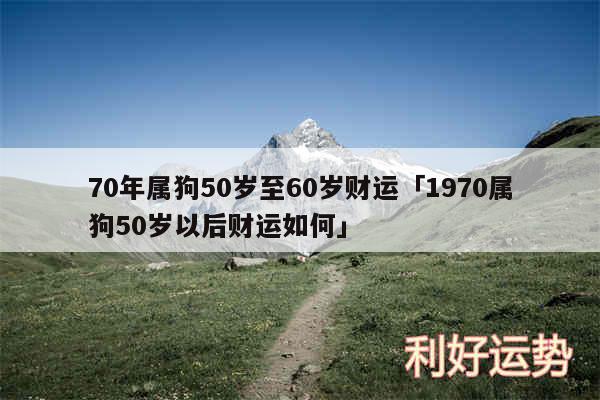 70年属狗50岁至60岁财运及1970属狗50岁以后财运如何