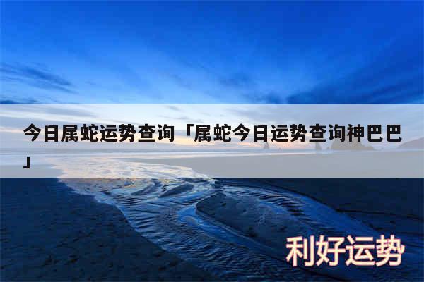 今日属蛇运势查询及属蛇今日运势查询神巴巴