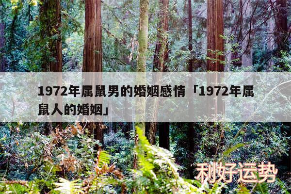 1972年属鼠男的婚姻感情及1972年属鼠人的婚姻