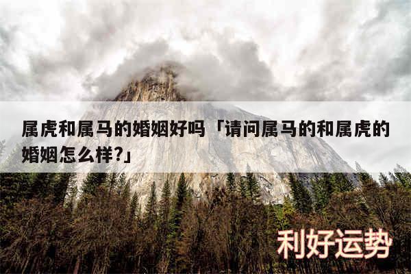 属虎和属马的婚姻好吗及请问属马的和属虎的婚姻怎么样?