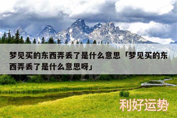 梦见买的东西弄丢了是什么意思及梦见买的东西弄丢了是什么意思呀
