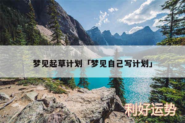 梦见起草计划及梦见自己写计划