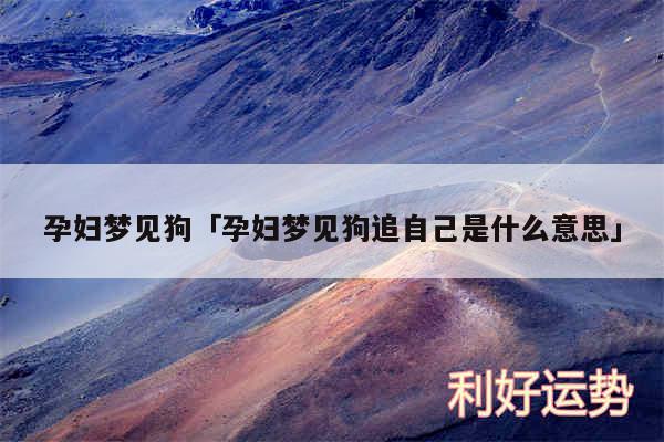 孕妇梦见狗及孕妇梦见狗追自己是什么意思