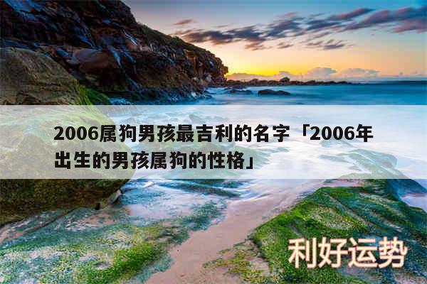 2006属狗男孩最吉利的名字及2006年出生的男孩属狗的性格